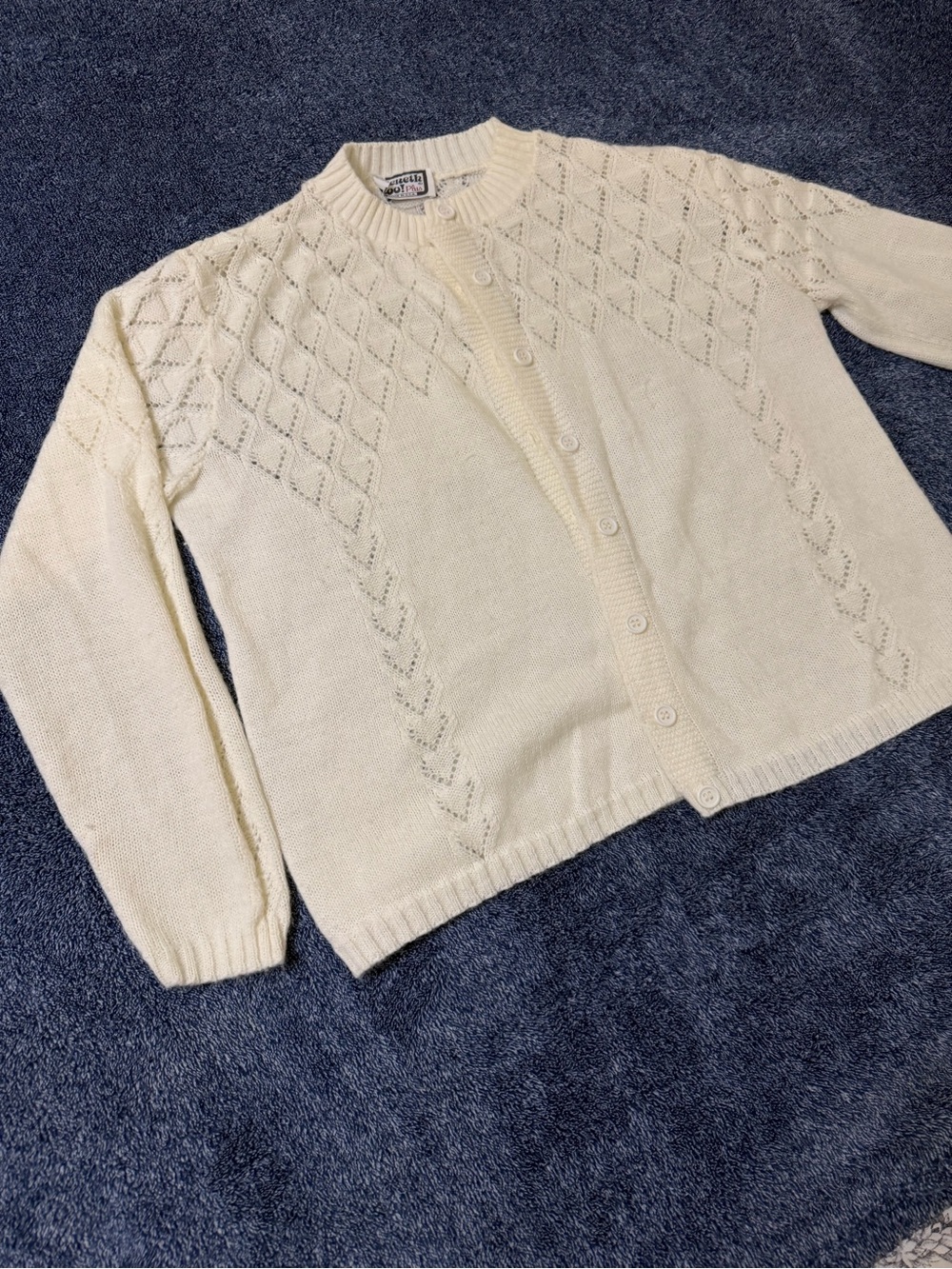 Classic Cream Knit Button-Front Sweater Cardigan